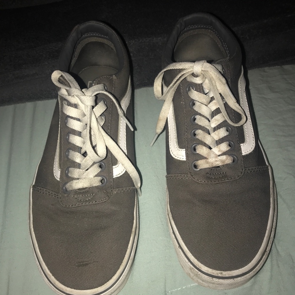 grey low top vans